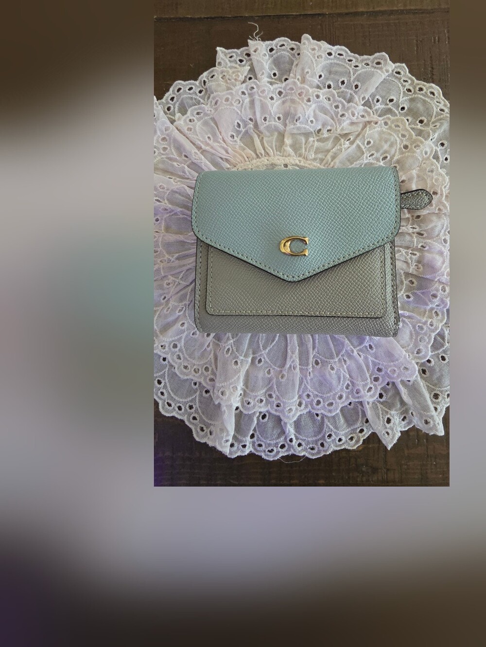 Coach Wyn Small Baby Blue & Gray Wallet